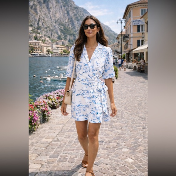 Anthropologie Dresses & Skirts - Anthropologie NWT Maeve Short-Sleeve Collared
Wrap Mini Dress size XSP.